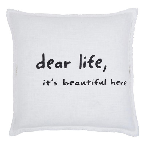 Face To Face Square Sofa Pillow - Dear Life, It's Beautiful Here