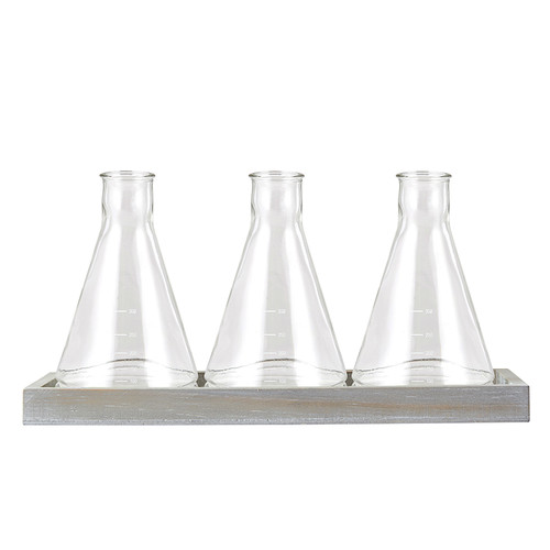 Glass Beaker Vase Trio Set G2639