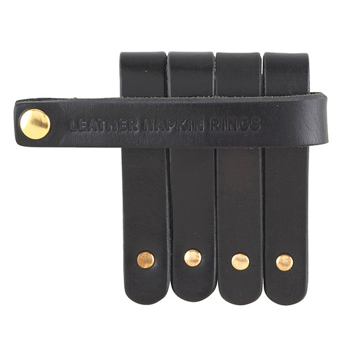 Leather Napkin Ring - Black G2714