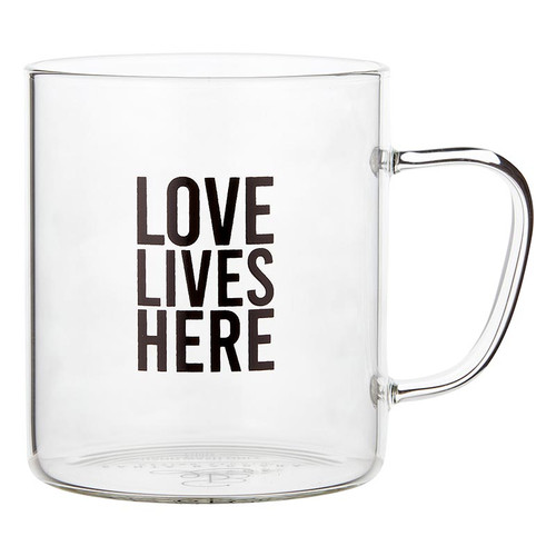 Glass Mug- Love Lives Here L1531