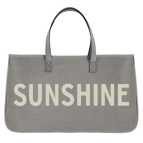 Grey Canvas Tote-Sunshine L1616