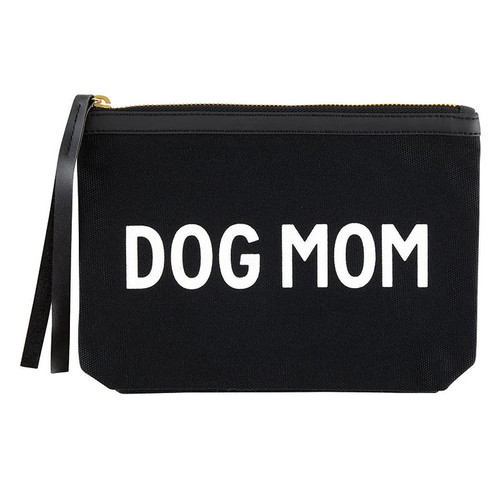 Blk Canvas Pouch - Dog Mom L1635