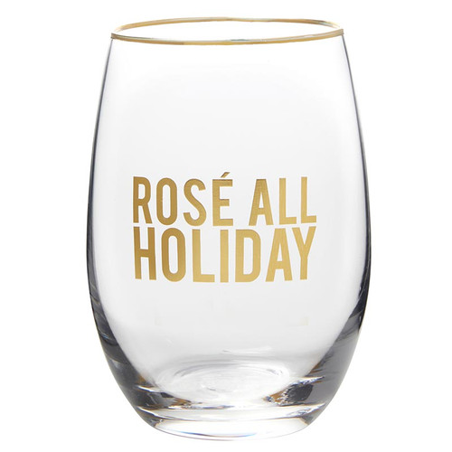 Stemless Wine - Rose all Holiday