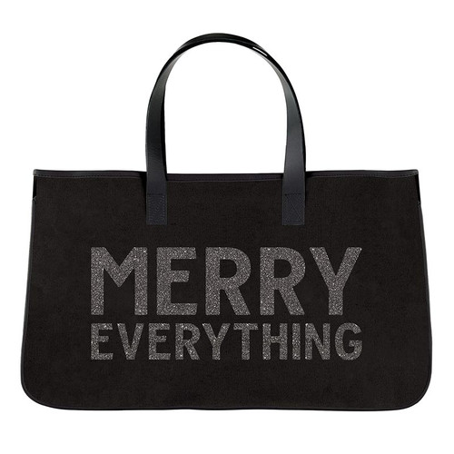 Black Canvas Tote-Merry Everything