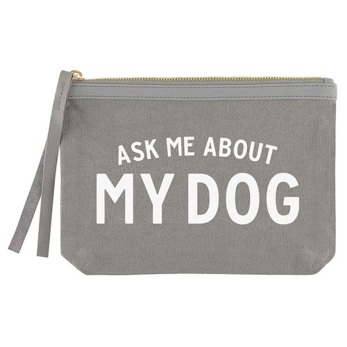 Grey Canvas Pouch - Ask Me