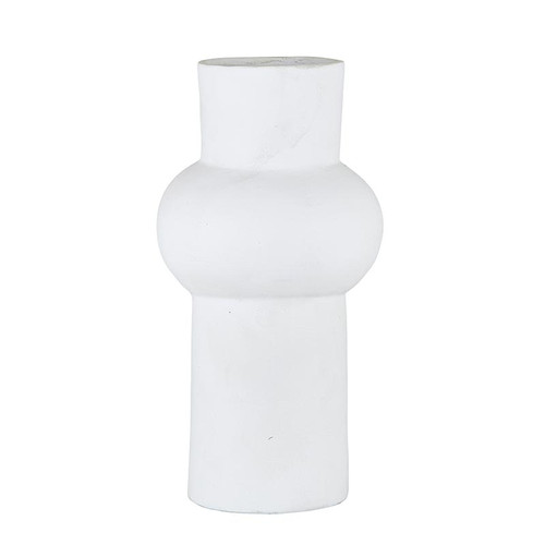 White Paper Mache Vase - Medium