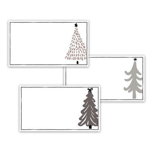 Holiday Placecards - Christmas Village Trees - Set of 36