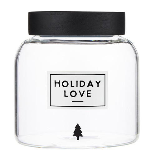 Holiday Glass Pantry Canister - Holiday Love - 42oz