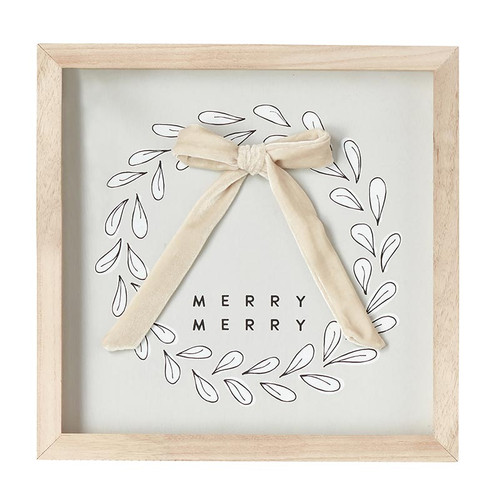 Wreath Wall Sign - Merry Merry