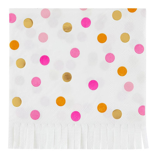 Cocktail Napkin - Confetti with Fringe