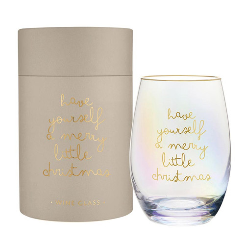 Stemless Wine Glass - Merry Little Christmas