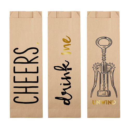 Paper Wine Bags-Assorted 6/Pk F2848
