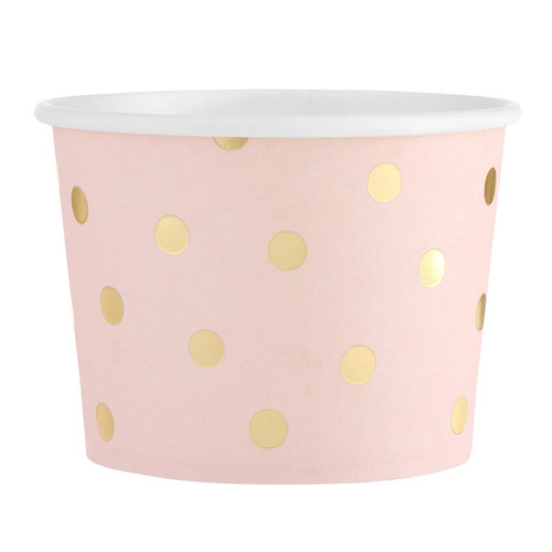 Paper Ice Cream Cups - Gold Foil Dots - Set of 16