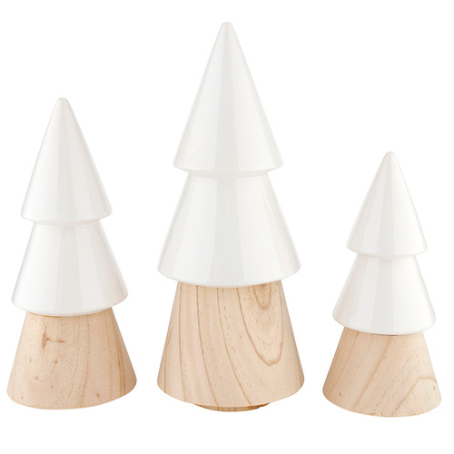 Ceramic + Wood Tree Set