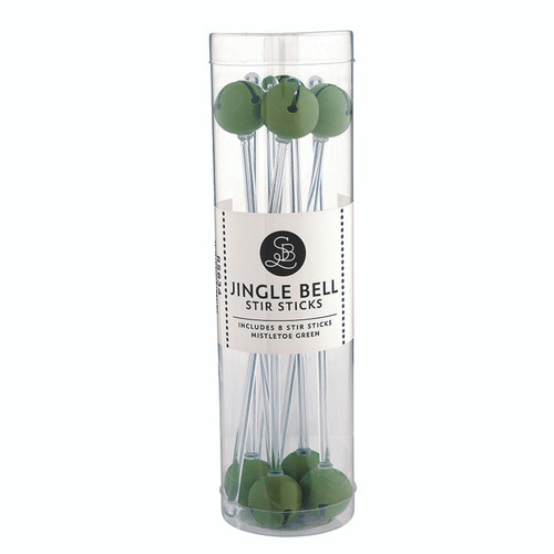Jingle Bell Stir Sticks - Mistletoe Green
