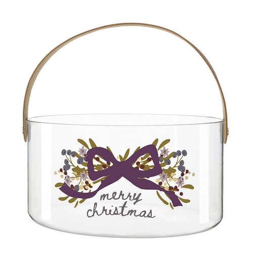 Acrylic Party Bucket - Merry Christmas Holly