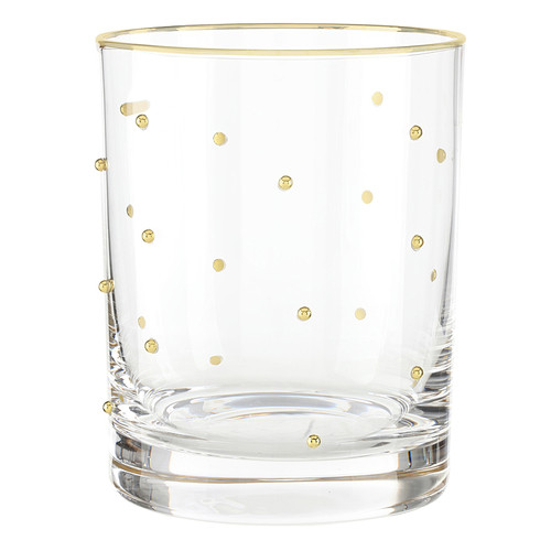 Gold Dotted DOF Rocks Glass