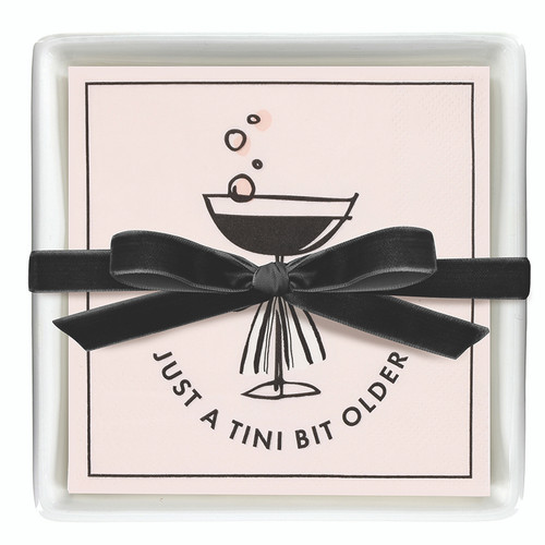 Ceramic Napkin Tray + Napkins - Just A Tini Bit Older