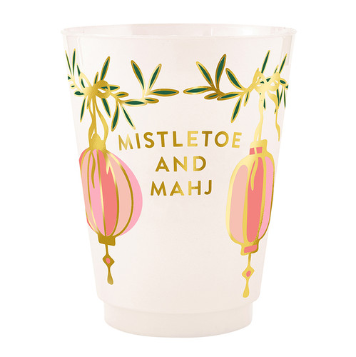 Gold Foil Frost Cups - Mistletoe and Mahj