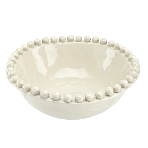 Ceramic Beaded Bowl - Large - Sand