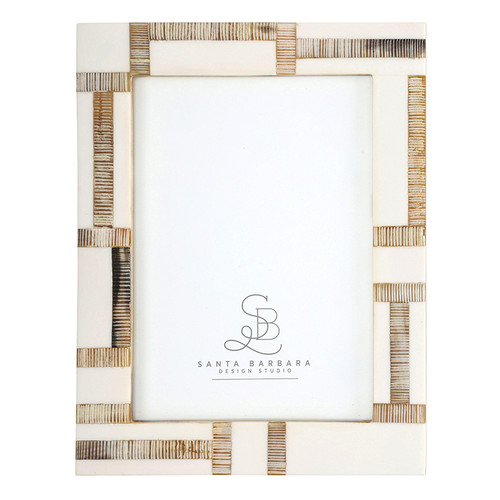 White Horn Photo Frame - Patterned - 5x7