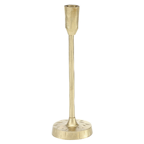 Face to Face Hammered Aluminum Candleholder - Small - Gold