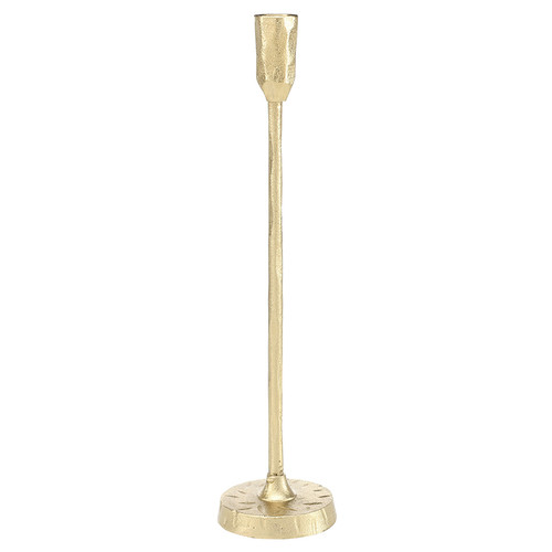 Face to Face Hammered Aluminum Candleholder - Large - Gold