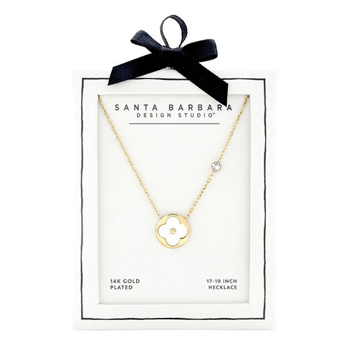 Quatrefoil Necklace - White