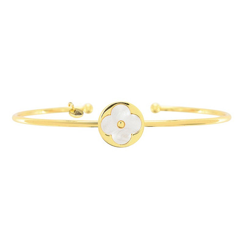 Quatrefoil Bangle - White