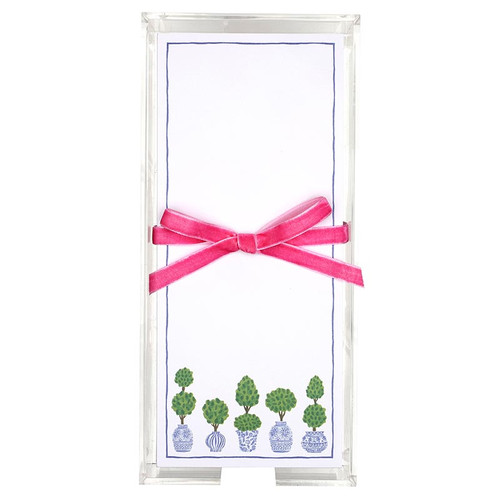 Rectangle Notepaper with Acrylic Tray - Topiaries