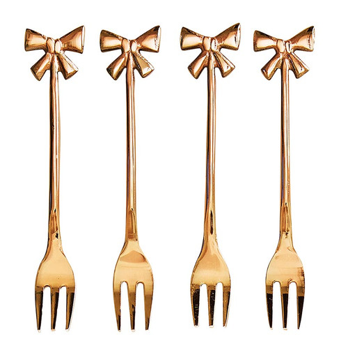 Rose Gold Bow Forks - Set of 4