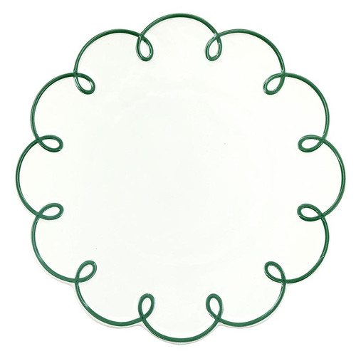 Scalloped Appetizer Plates - Green - Set of 4
