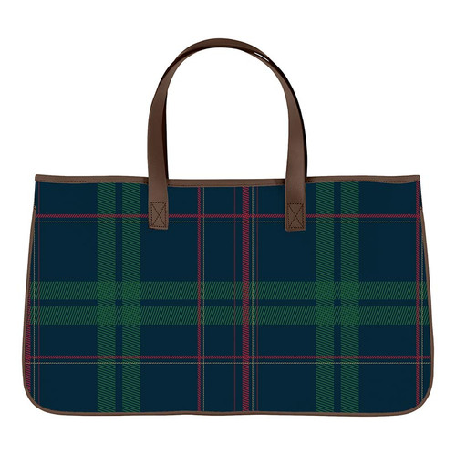 Canvas Tote - Navy Plaid
