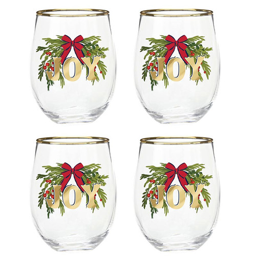 Boxed Stemless Wine Glass Set - Joy