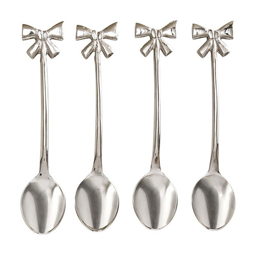 Silver Bow Spoons - Set of 4