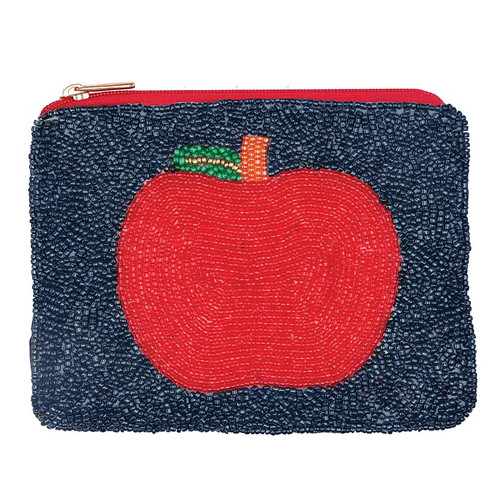 Beaded Pouch - Apple