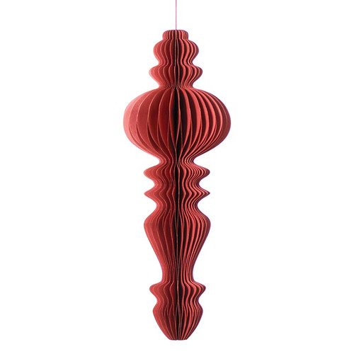 Traditional Finial Paper Ornaments - Deep Red 18" 