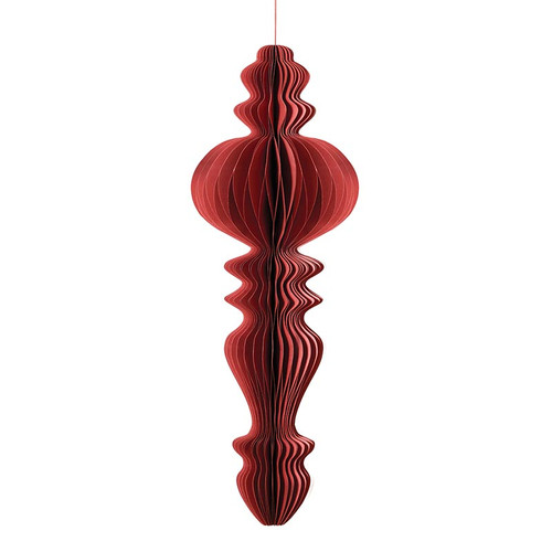 Traditional Finial Paper Ornaments - Deep Red 9" 