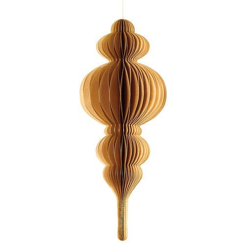Luxe Finial Paper Ornaments - Gold 18"