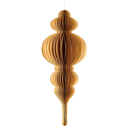 Luxe Finial Paper Ornaments - Gold 9"