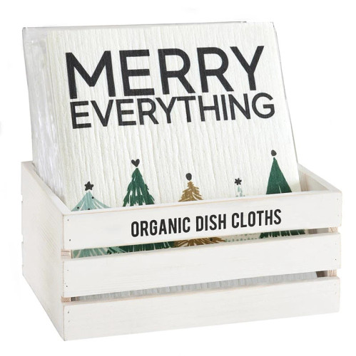 Filled Display - Holiday Organic Dish Cloths - Green Collection