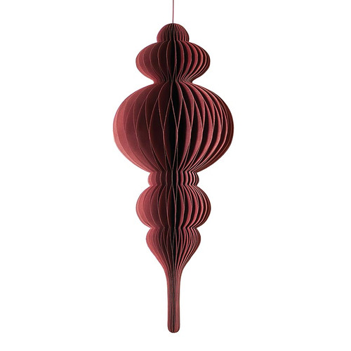 Luxe Finial Paper Ornaments - Dark Burgundy 9"