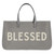 Grey Canvas Tote-Blessed L1617