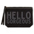 Blk Canvas Pouch-Hello L1625