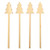 Mirrored Gold Tree Stir Sticks - Set of 4