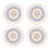 Ceramic Appetizer Plates - Printed Blue Pattern - Set of 4
