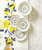 Ceramic Appetizer Plates - Printed Blue Pattern - Set of 4