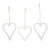 Ceramic Bisque Heart Ornaments - Set of 3