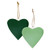 Enamel Wood Heart Ornaments - Green