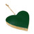 Enamel Wood Heart Ornaments - Green